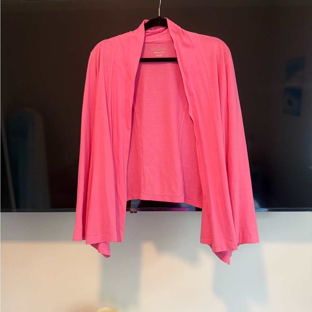 HTF Lilly Pulitzer Womens Vibrant Pink Shrug Cardigan Nevia UPF 50+